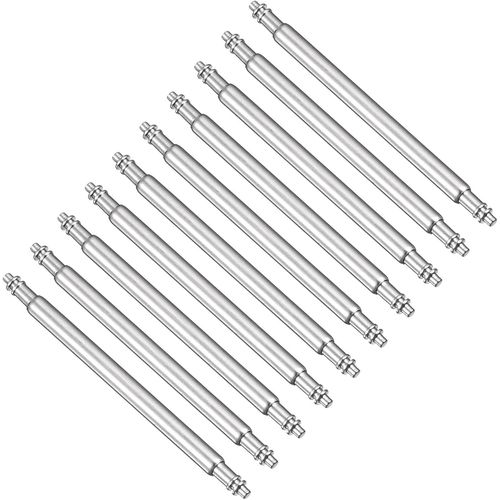 Kal-10pcs 1,8 X 24 Mm Montre Ressort Barre Épingles, Inox Acier Montre Bracelet Lien Broches Ressort Barres Réparation Outil Pour Métal Chaînes Cuir Bracelet Montre, Argent