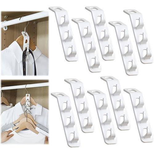 KGABERY-10 Pièces Cintre Gain De Place,Crochet Cintre Crochet Pour Cintres Gain De Place Max Cintres Gain De Place,Crochets A Vêtements En Cascade Pour Garde Robe Armoires Organisateur