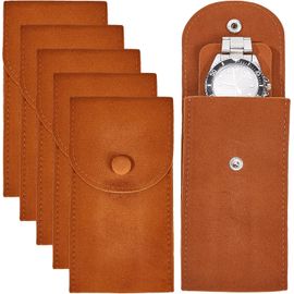 KAL-6 Pochette De Montre En Velours, Portable Montre Simple Étui De Voyage Montre Sac De Rangement Sac Cadeau De Luxe Avec Bouton Pression Pour Bijoux Montre Organisateur, 13X6.7 Cm