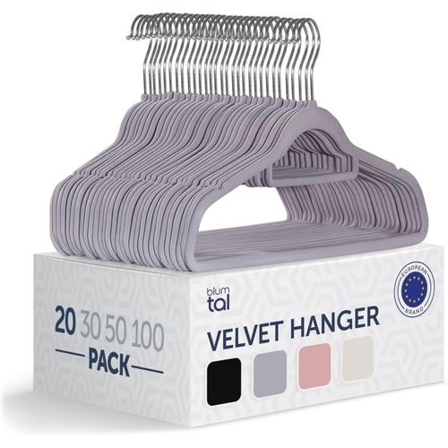 Kgabery-Cintres Velours-Lot De 20 Ceintres Pour Adultes Haute Qualité-Ceintre Avec Porte-Cravates Et Encoches-Ceintres Pour Adultes Pivotant À 360°Cintre Pantalon-Cintre Gain De Place Gris
