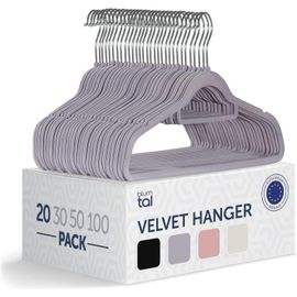 Kgabery-Cintres Velours-Lot De 20 Ceintres Pour Adultes Haute Qualité-Ceintre Avec Porte-Cravates Et Encoches-Ceintres Pour Adultes Pivotant À 360°Cintre Pantalon-Cintre Gain De Place Gris