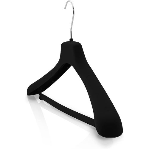 KGABERY-Lot De 12 Cintres En Velours À Suspendre Pour Chapeau,Perche,Pantalon Floqué,Antidérapant,Imprimé Or,Manteaux,Vestes 42 Cm (Noir)