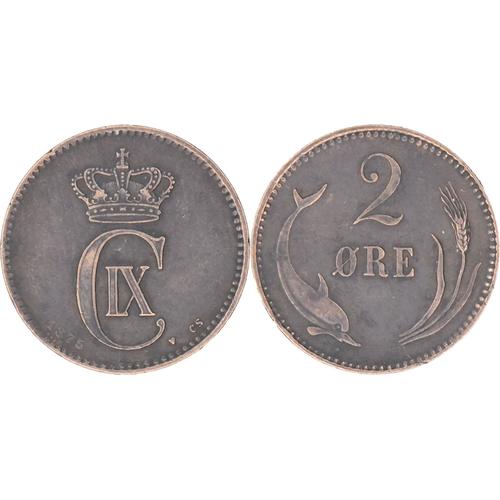 Danemark - 1875 - 2 Ore - Christian Ix - 17-019