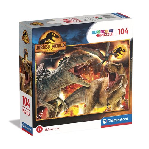 Clementoni Supercolor Jurassique World Dominion-104 Pi Ces-Puzzle Enfant 6 Ans Made In Italy 80512 Multicolore