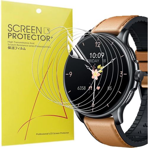 Kal-Lot De 6 Films De Protection D'écran Transparents En Tpu Flexible Pour Montre Intelligente Motsfit Cjz121 1,43"" (1,43"") (Transparent)