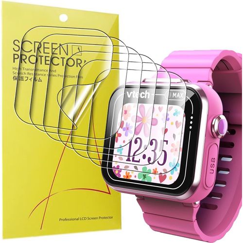 Kal-Lot De 6 Films De Protection D'écran En Tpu Transparent Flexible Pour Montre Intelligente Vtech Kidizoom Smart Watch Max (Transparent)