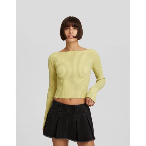  Pull Col Bateau Bord-Côte Femme L Vert