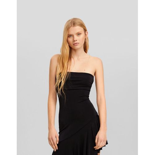  Robe Midi Bandeau Asymétrique Femme M Noir