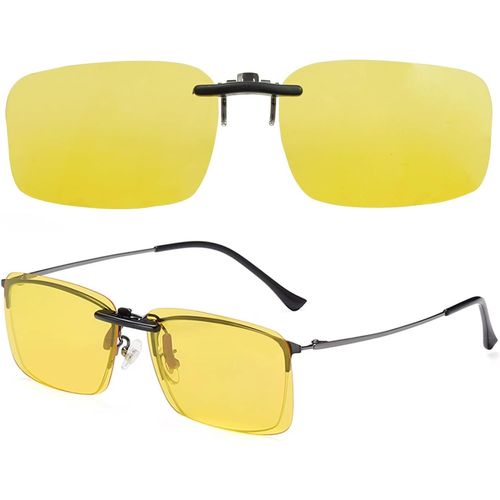 Kathlelxh-Lunettes De Conduite De Nuit Polarisées À Clipser Pour Hommes Et Femmes, Rédu Nt Efficacement Les Lumières Vives Et L'éblouissement Des Phares, Éclairent La Surface De La Route La [H1283]
