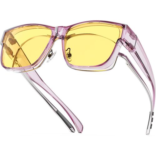 Kathlelxh-Lunettes De Conduite De Nuit Sur Lunettes De Vue Pour Homme Et Femme, Montures Transparentes Pour Une Vision Nocturne Hd Étendue, Lunettes De Phare Pour La Conduite De Nuit[H1581]