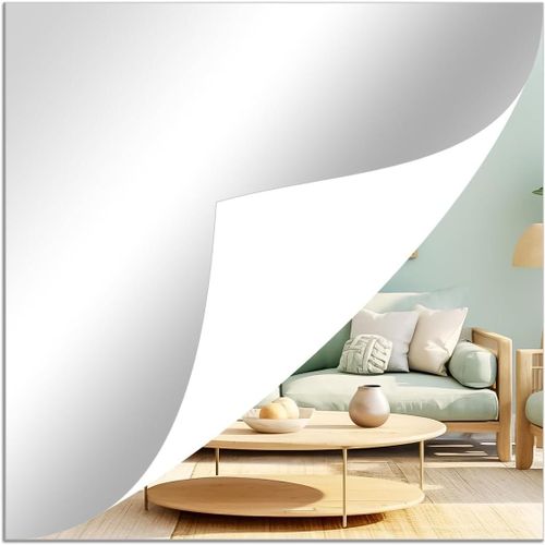 KAL-Lot De 40 Miroirs Muraux À Coller Sur Le Mur, 2,5 Mm, En Plastique Acrylique, Sans Verre, Autocollants Carrés Pour Salle De Bain, Chambre À Coucher, Décoration D'Intérieur