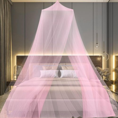 Kal-Moustiquaire De Lit, Grand Moustiquaire Lit Double Et Simple, Universelle Moustiquaire De Lit Pour Bebe Enfant Adulte, Moustiquaire Pour Lit, Ciel De Lit Pour Maison Et Voyage(Rose)