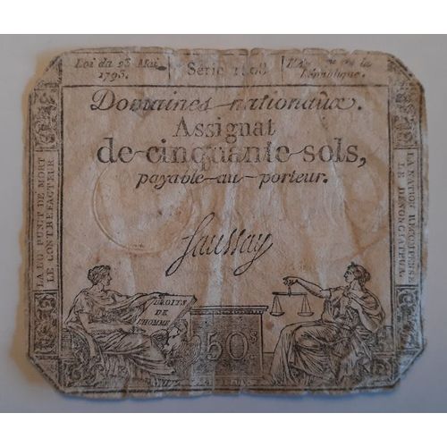 Assignat De 50 Sols De 1793