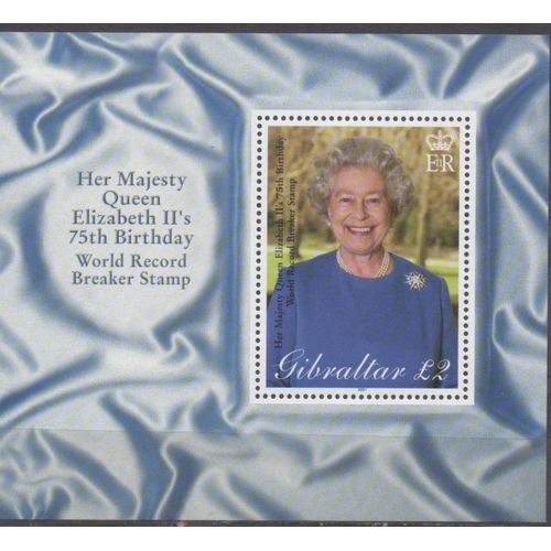 Gibraltar Timbre Anniversaire De La Reine Elisabeth Ii 2001