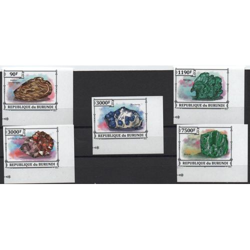 Burundi Timbres Pierres Et Minéraux , Dentelés Et Non Dentelés 2013