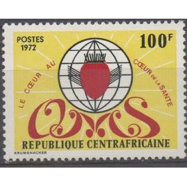 Centrafrique Timbre Le Coeur Au Coeur De La Santé 1972
