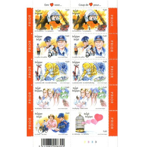 Belgique Timbres Les Métiers De Services Publics 2003