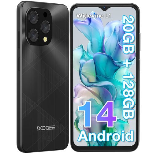 DOOGEE N55 Plus 4G Débloqué, 20Go+128Go,Noir Par défaut