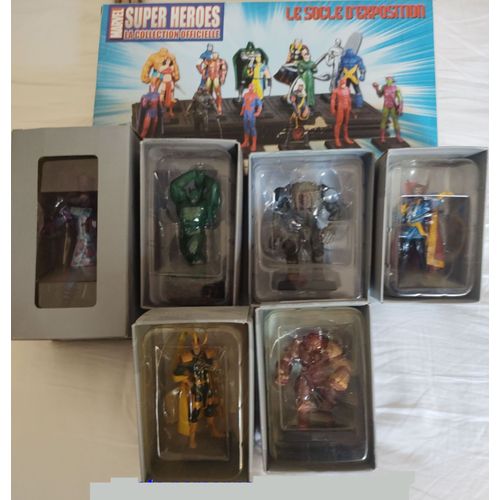 Lot 6 Figurines (Hauteur 10/14cm Selon) Marvel Super Héros Avec 1 Socle Dans Leurs Boites Origines Carton Avec Fenêtre Et Sous Licence Officielle Marvel De La Collection Altaya, Vendu Sans Fascicules