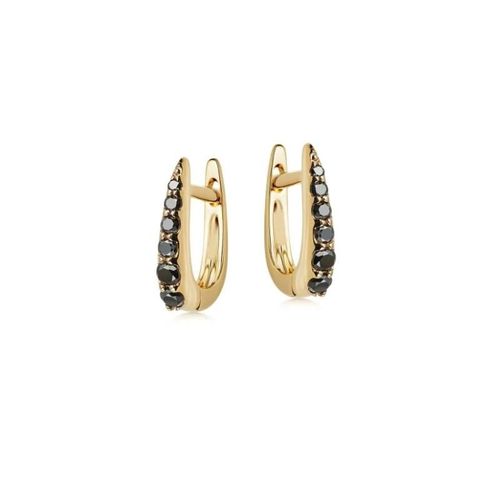 W0262-Y - Petit Cerceau Pendentif En Zircon Cz Noir/Goutte/Boucles D'oreilles Pour Femmes Cercle Rond Piercing Oreille Anneau Bijoux Pendientes Aretes Cadeaux