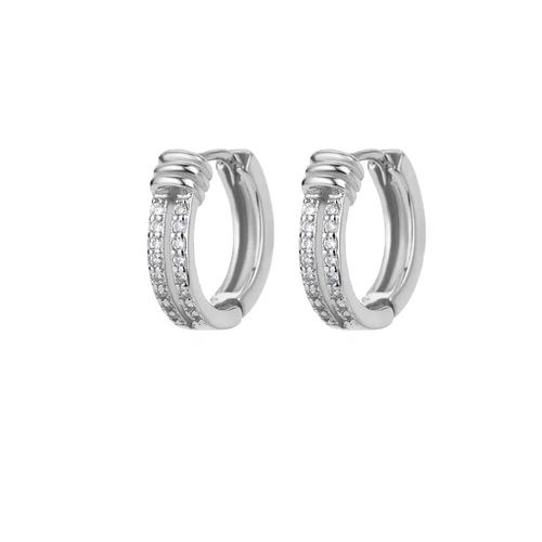 E3124p-14 - Zircon Pendientes Boucle D'oreille Pour Femmes En Acier Inoxydable Cerceau Piercing Boucle D'oreille Tendance 2024 Nouveaux Bijoux Aretes De Mujer Bijoux Femme