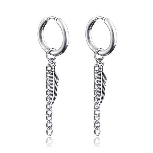 Style 6 - Boucles D'oreilles Créoles Unisexes Pour Hommes/Femmes,1 Paire,Pendentif Croix En Acier Inoxydable,Long Pampille,Punk Gothique,Bijoux,Meilleurs Cadeaux,Nouvelle Collection