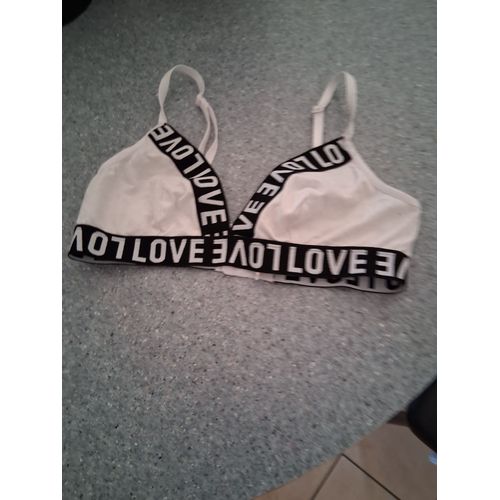 Soutien Gorge "Love "Noir Et Blanc "T-M3
