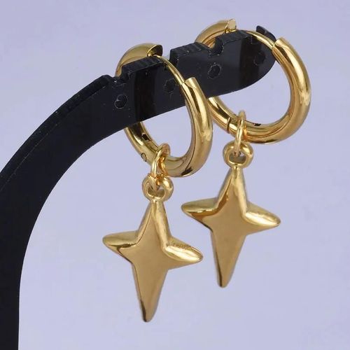 S1864-G - Boucles D'oreilles Punk Croix Épée Pendentif,Cerceaux En Acier Inoxydable Pour Femmes Et Hommes,Accessoires Non Ternissants,Bijoux Vintage,Cadeau Arete