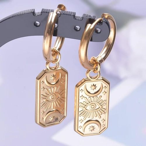 S1158-G - Boucles D'oreilles Punk Croix Épée Pendentif,Cerceaux En Acier Inoxydable Pour Femmes Et Hommes,Accessoires Non Ternissants,Bijoux Vintage,Cadeau Arete