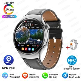 Black Leather - Nfc Watch - Nouveau Pour Huawei Montre 4 Mini Gps Nfc Smartwatch Femmes Sport Piste Fréquence Cardiaque Oxymétrie Étanche Bluetooth Appel Montre Intelligente Dame
