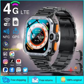 Black Steel 2a - 2g Ram And 16g Rom - 2025 Nouveau Wifi 5g Carte Sim Montre Intelligente Gps Navigation Hd Double Caméra 64/16gb Mémoire Wifi Étanche Téléphone Smartwatch Android