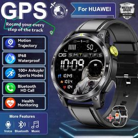 Black Leather - Gps - 2025 Nouveau Pour Xiaomi Gps Montre Intelligente Ip68 Étanche Intégré Double Bande Gnss Boussole 400mah Batterie Militaire Sport Smartwatch Hommes