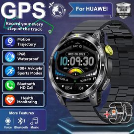 Black Steel B 2a - Gps - 2025 Nouveau Pour Xiaomi Gps Montre Intelligente Ip68 Étanche Intégré Double Bande Gnss Boussole 400mah Batterie Militaire Sport Smartwatch Hommes