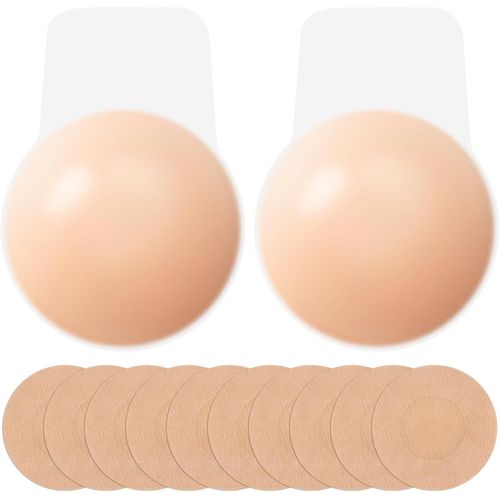 Lot De 2 Paires De Housses Pour Ultra Fines Avec 10 Pièces Pour Jetables,10 Cm De Diamètre,Tétonnières Adhésives Invisibles En Silicone,Pour Sans Dos,Coupe Basse,Robe De Soirée
