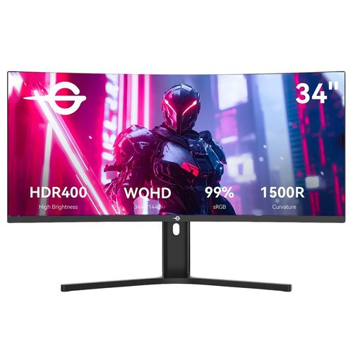 Écran de jeu TITAN ARMY C34A1R 34 pouces,écran incurvé 3440 x 1440 21:9 1500R,taux de rafraîchissement de 165 Hz,99 % sRGB, HDR400,MPRT 1 ms,FreeSync et G-Sync, Game+ Assist,faible luminosité bleue