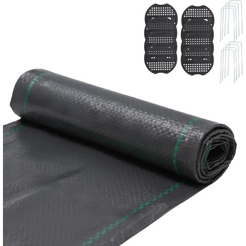 Kalanka-Toile Anti-Mauvaises Herbes - 70 G/M² - Avec 8 Clips À Ongles + Rondelles - Toile Anti-Mauvaises Herbes Perméable À L'eau - Pour Parterre Surélevé, Bac À Sable, Drainage - Protection Uv