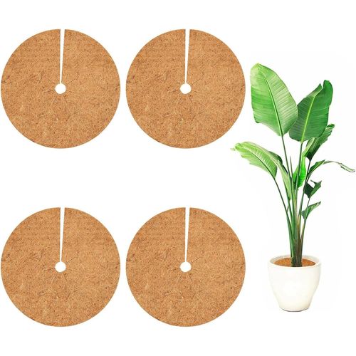 Kalanka-Disque De Fibre De Coco Pour Plante, Toile De Paillage Jardin Tapis De Coco Plantes Protège Les Racines Des Plantes Disques Paillage Hivernage Protection Pour Plantes En Pot (30cm 4pcs)