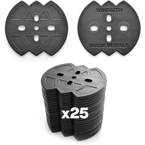 Kalanka-25 Rondelles Noires En Plastique Pour Fixation Piquets Toile De Paillage ¿ Mesures 60 X 55 X 3 Mm ¿ Made In Italy ¿ Jardin Ancrage Au Sol Bâches Filets Pelouses Synthétiques