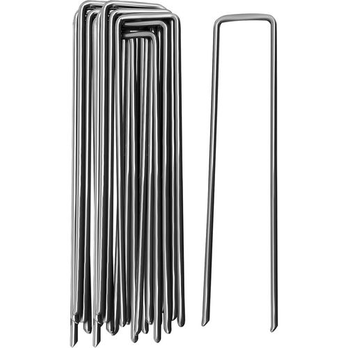 Kalanka-Ancrage Au Sol Galvanisé En Acier - Longueur : 150 Mm - Largeur : 25 Mm - Diamètre : 3 Mm - Crochet De Sol Stable Pour Toile Anti-Mauvaises Herbes - Clôture De Jardin - Camping