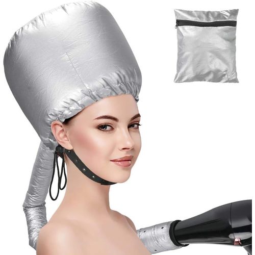 KALANKA-Casque sèche-cheveux portable gris avec raccord pour sèche-cheveux, bonnet thermique professionnel pour cheveux bouclés, diffuseur maison pour coiffage, capuche thermique de voyage
