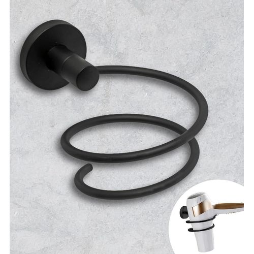 KALANKA-Porte Sèche Cheveux Auto-Adhésif Mural ¿ Ne Nécessite Pas de Perçage ¿ Design Moderne ¿ Élégant Porte-Sèche-Cheveux Adhésif Mural à Coller dans la Salle de Bain et Maison