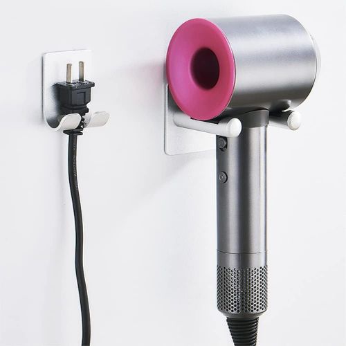 KALANKA-Porte Seche Cheveux, Support Sèche-Cheveux Mural Adhesif,Porte Seche Cheveux sans Percage pour Dyson, Accroche Rangement Seche Cheveux pour Salle de Bain