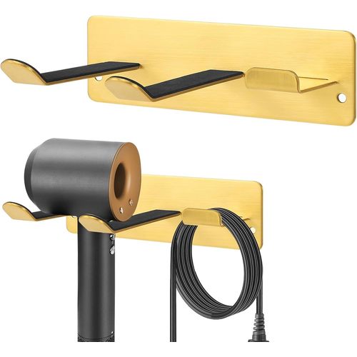 KALANKA-Support de Sèche-Cheveux,Support Mural Compatible avec Tous Les Sèche-Cheveux,Organisateur D'espace pour Salle de Bains/Chambre à Coucher/Salle de Bains/Salon de Coiffure, Acier Inoxydable304