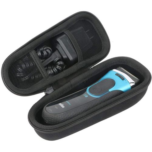 KALANKA-Dur Cas étui de Voyage Housse Porter pour Braun Séries 3 340s-4 3090 3030S 3020s Rasoir Électrique à Grille Rechargeable pour Homme, Noir