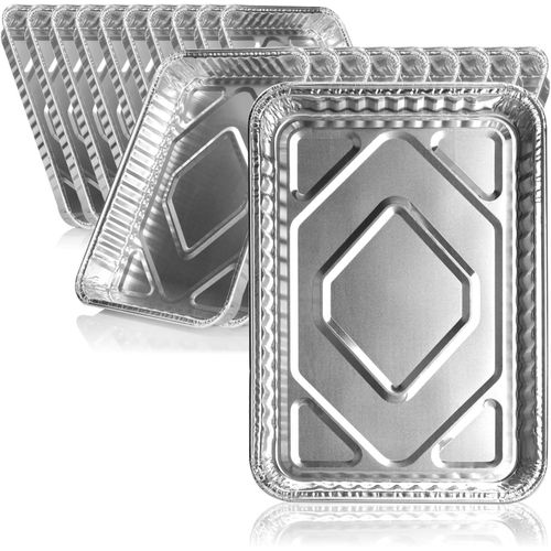 KALANKA-® Bol à Grill 20x, Bols jetables en Aluminium, poêle à Grill en Aluminium pour Les grillades, la Cuisson et la Cuisson, égouttoir pour Four, Grill et Barbecue (20 pièces - 32 x 23 x 4 cm)