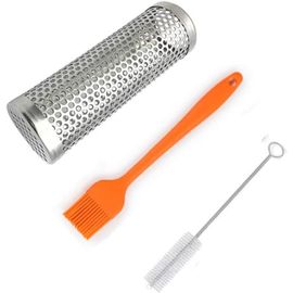 KALANKA-6in BBQ Smoker Tube, Générateur de fumée Froide pour Barbecue, Acier Inoxydable Barbecue Générateur de Fumée, Fumoir à Froid pour Barbecue ou Fumage,pour la Viande BBQ Grill Légumes¿rond¿