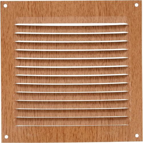 KALANKA-- Grille de ventilation carrée en Aluminium | Grilles d'aération pour sortie d'air | Idéal pour plafond de cuisine et de salle de bain | Dimensions : 150 x 150 mm | Couleur: Bois