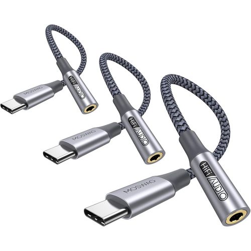 KALANKA-Adaptateur de Prise de Casque à 3,5mm, Adaptateur Écouteur USB C Jack 3.5mm en Nylon, Adaptateur Jack USB Type C avec DAC pour Samsung Galaxy s24 22 S20 Ultra S20, Pixel 4 3 2 XL, iPad Pro