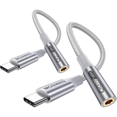 KALANKA-Adaptateur de Prise de Casque à 3,5mm, Adaptateur Écouteur USB C Jack 3.5mm en Nylon, Adaptateur Jack USB Type C avec DAC pour Samsung Galaxy s24 22 S20 Ultra S20, Pixel 4 3 2 XL, iPad Pro