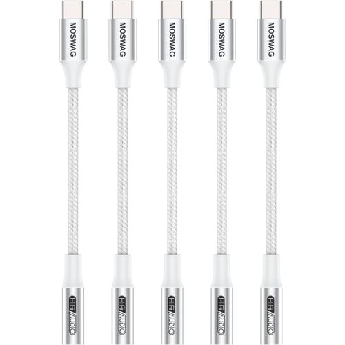 KALANKA-Adaptateur de Prise de Casque à 3,5mm, Adaptateur Écouteur USB C Jack 3.5mm en Nylon, Adaptateur Jack USB Type C avec DAC pour Samsung Galaxy s24 22 S20 Ultra S20, Pixel 4 3 2 XL, iPad Pro